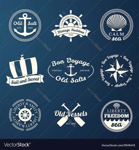 Nautical Labels Royalty Free Vector Image VectorStock