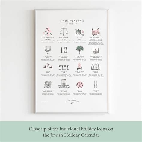 Jewish Hebrew Holiday Calendar - Etsy