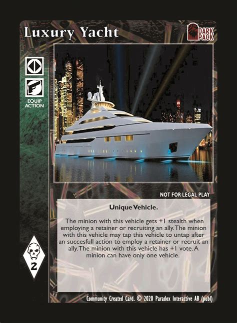 Luxury Yacht Custom Card Black Chantry Productions VTES Community