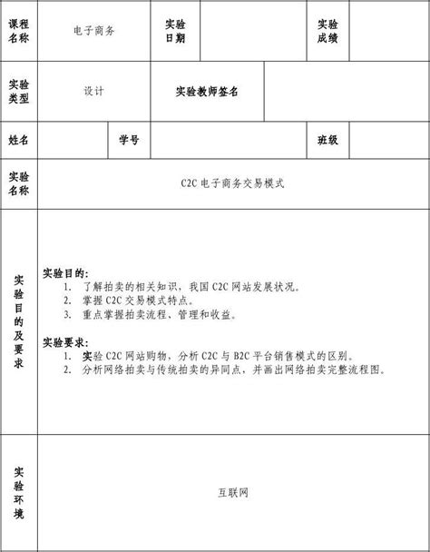 电子商务b2c实验报告范文模板word文档在线阅读与下载无忧文档