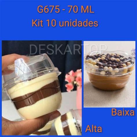 10 Ou 50 Unidades G675A G675B Pote Mousse Verrine Bolo Pote 70ml