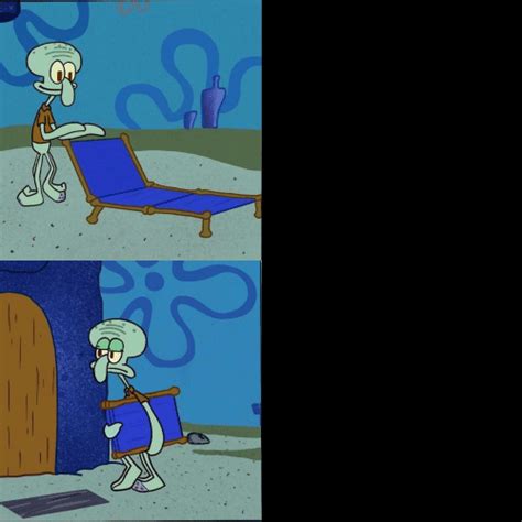 Squidward Chair Template Hand Drawn Reverse Order Dark Mode Rmemetemplatesofficial