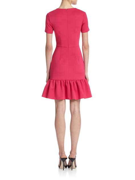 Lyst - Opening Ceremony Neoprene Flounced Dress in Red