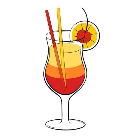 Sexo En La Playa O C Ctel Tequila Sunrise Vector Premium