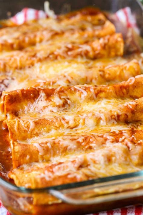 Restaurant Style Red Cheese Enchiladas Recipe Corn Tortillas Filled