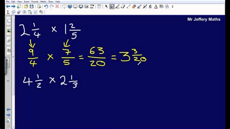 Multiplying Mixed Numbers Youtube