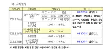 2018년 초등임용고시 시험일정 네이버 블로그