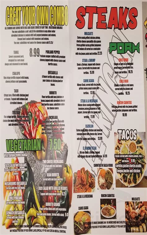 El Patron Mexican Restaurant Menu In New Ellenton South Carolina Usa