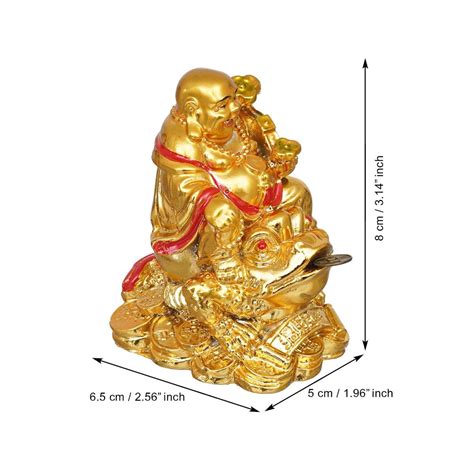 Buy ECraftIndia Golden Polyresin Feng Shui Laughing Buddha Statue