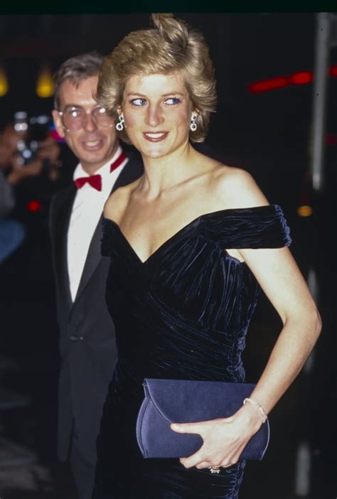 Princess Diana Wearing The Victor Edelstein Dress At The Wall Street