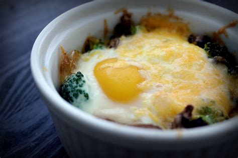 Recipe Baked Eggs With Broccoli Mushrooms Cheese