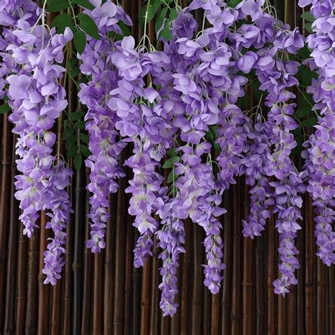 Simulated Abler Giant Wisteria Long Branches Plastic Fake Flowers Silk