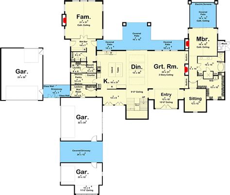 5 Bed Luxury House Plan with 3 Garages - 4987 Sq Ft - 623322DJ ...