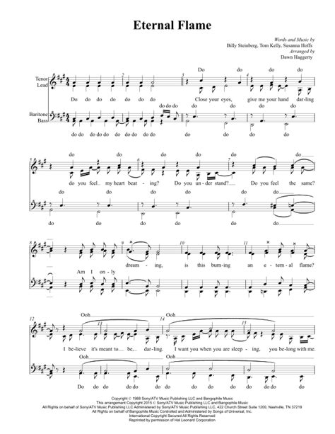 Eternal Flame Arr Dawn Haggerty By Bangles Sheet Music For Ssaa