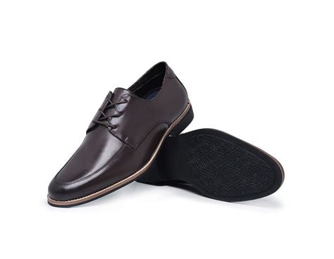 Sapato Social Masculino Derby Couro DR19 Cafe STEFANELLO