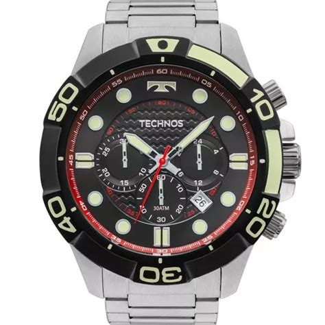 Reloj Pulsera Technos Acqua JS25BP 0P Para Hombre Fondo Negro Color