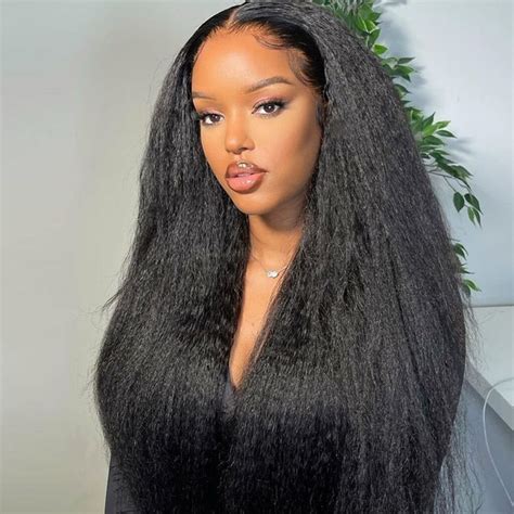 Pre Plucked 13x6 Lace Front Wigs Kinky Straight Human Hair Tinashehair