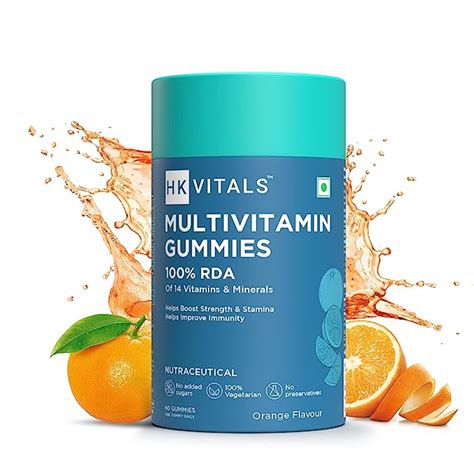 HealthKart HK Vitals Multivitamin Gummies Orange 60 Days Pack