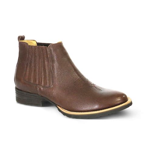 Botina Masculina Couro Floater Chocolate Silverado Botas