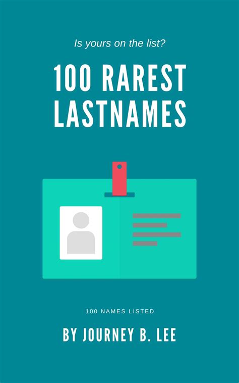 100 Rarest Last Names by Journey B. Lee | Goodreads