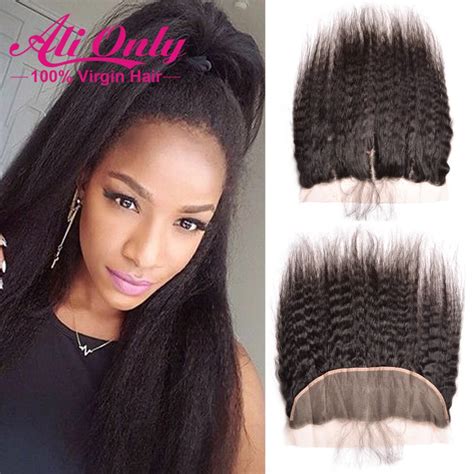 7a Peruvian Virgin Hair Kinky Straight Frontal Peruvian Lace Frontal Closure Full Frontal Lace