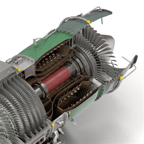 Turbojet Engine General Electric J85 Sectioned 3D Model 3D Model 219