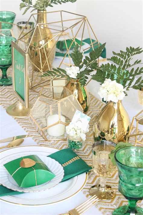 Emerald Gold Wedding Table Green Wedding Decorations Emerald Green