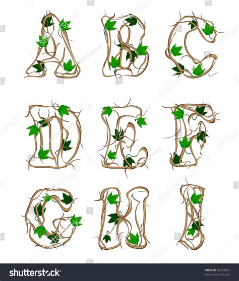 Letters Alphabet Tree Branches Stock Illustration 88794037