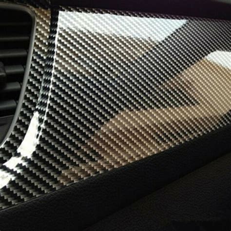 7D Glossy Carbon Fiber Vinyl Film Car Interior Wrap Stickers Auto