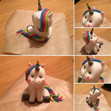 Fondant Icing Unicorn Cake Topper Kinder Torten Einhorn Kuchen