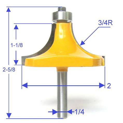 Pc Shank Radius Cutting Diameter Round Over Router