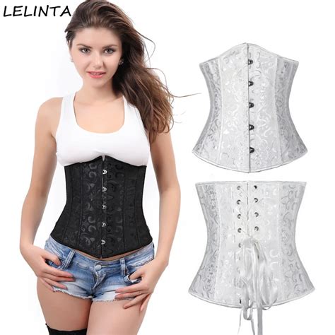 Hot Sale Black White Underbust Corset Sexy Women Body Shaper Lace Up