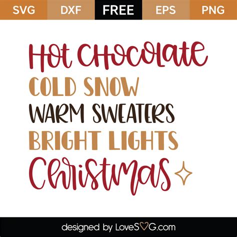 Free Hot Chocolate Christmas Svg Cut File