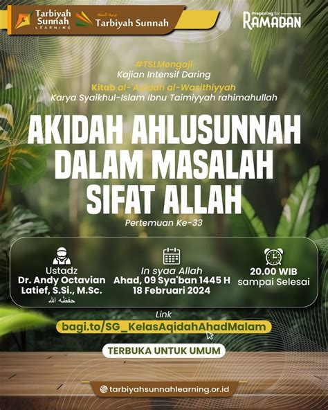 Kajian Kitab Al Aqidah Al Wasithiyyah Pertemuan Ke Bersama Ustaz