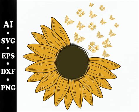 Sunflower Svg Flower Svg Sunflower Svg Files Cricut Sunflower