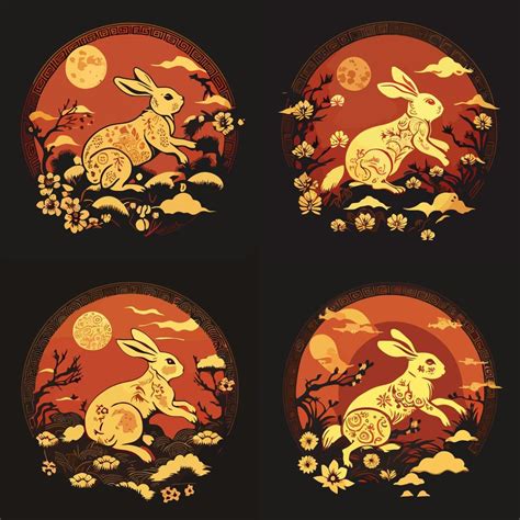 chinese new year, rabbit zodiac 17494190 Vector Art at Vecteezy