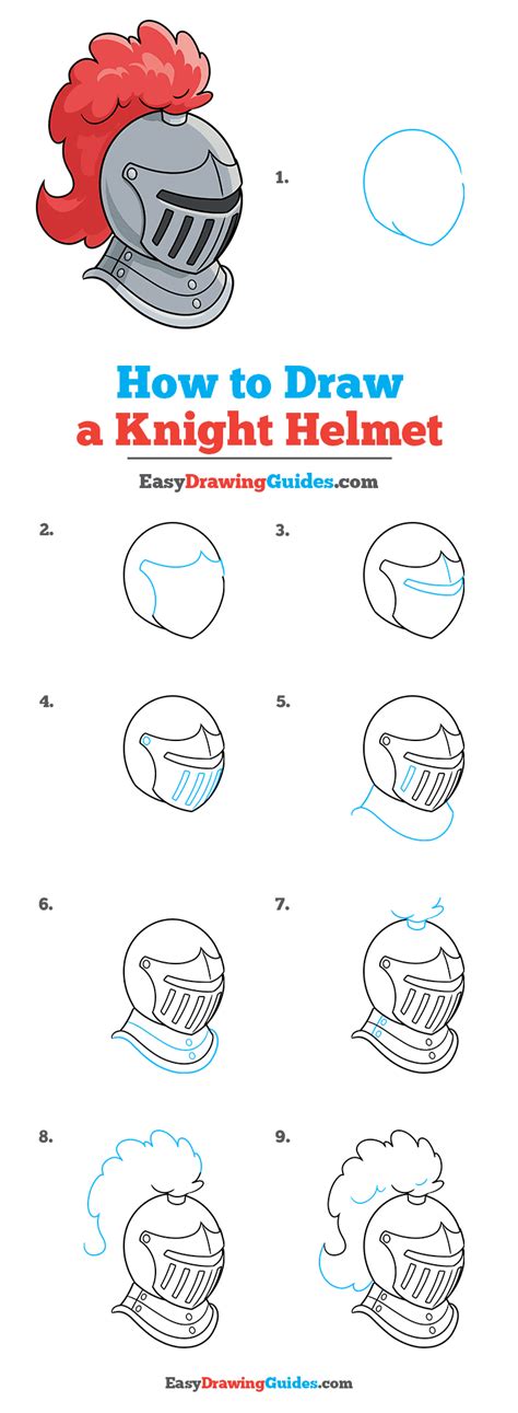 How To Draw A Knight Helmet Really Easy Drawing Tutorial