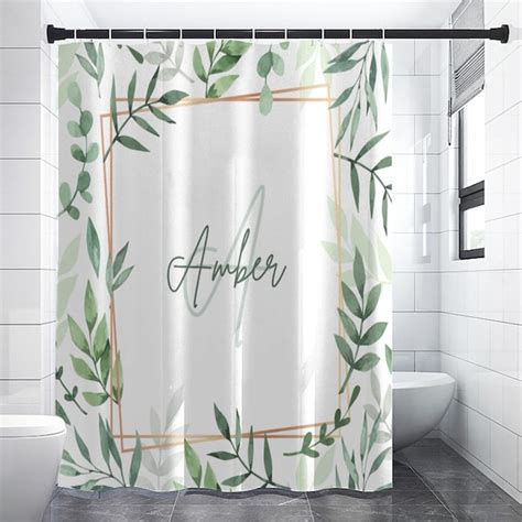 Monogrammed Shower Curtain Etsy