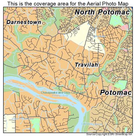 Aerial Photography Map of Travilah, MD Maryland