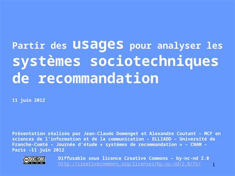 PPT Partir des usages pour analyser les systèmes sociotechniques de