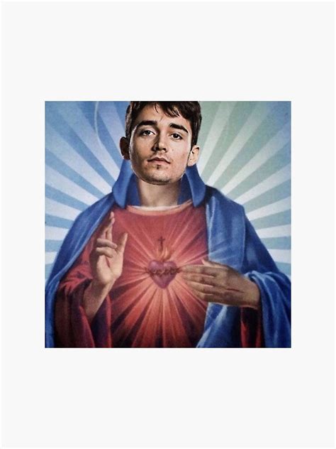 Pegatina F Ferrari Charles Leclerc Jes S Meme De Muzartique Redbubble