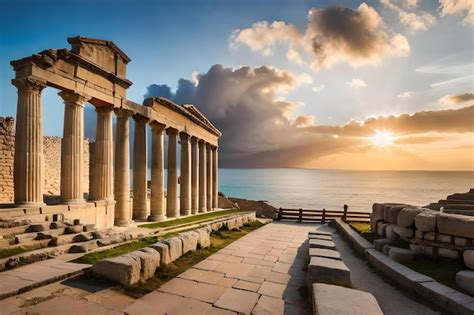 El Templo De Apolo Se Encuentra En La Costa De Grecia Foto Premium