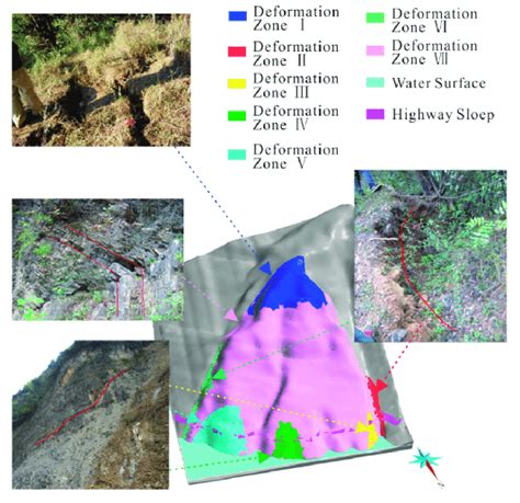 Three Dimensional Surface Deformation Zoning Map Of Bank Slope