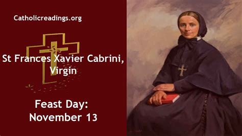 St Frances Xavier Cabrini Feast Day November Catholic