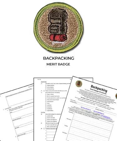 🏕 Backpacking Merit Badge (WORKSHEET & REQUIREMENTS)