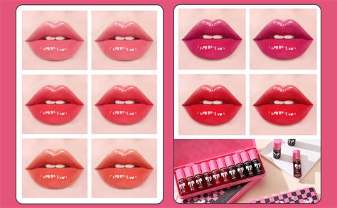 10 Colors Lip Tint Stain Set Korean Lip Gloss Velvet Watery