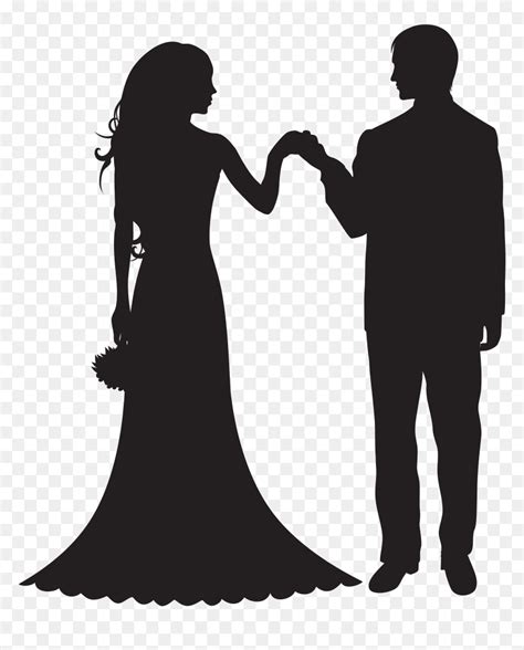 Bride And Groom Silhouette Clip Art Hd Png Download Vhv