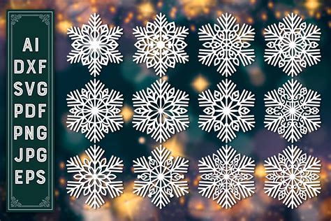 Snowflakes Laser Cut Svg Bundle 23 Graphic By Laijuakter · Creative Fabrica