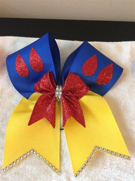 Snow White Inspired Cheer Bow Etsy Girl Bows Diy Diy Hair Bows