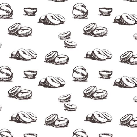 Free Vector Hand Drawn Coffee Bean Drawing Pattern